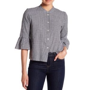 Madewell gingham bell sleeve top